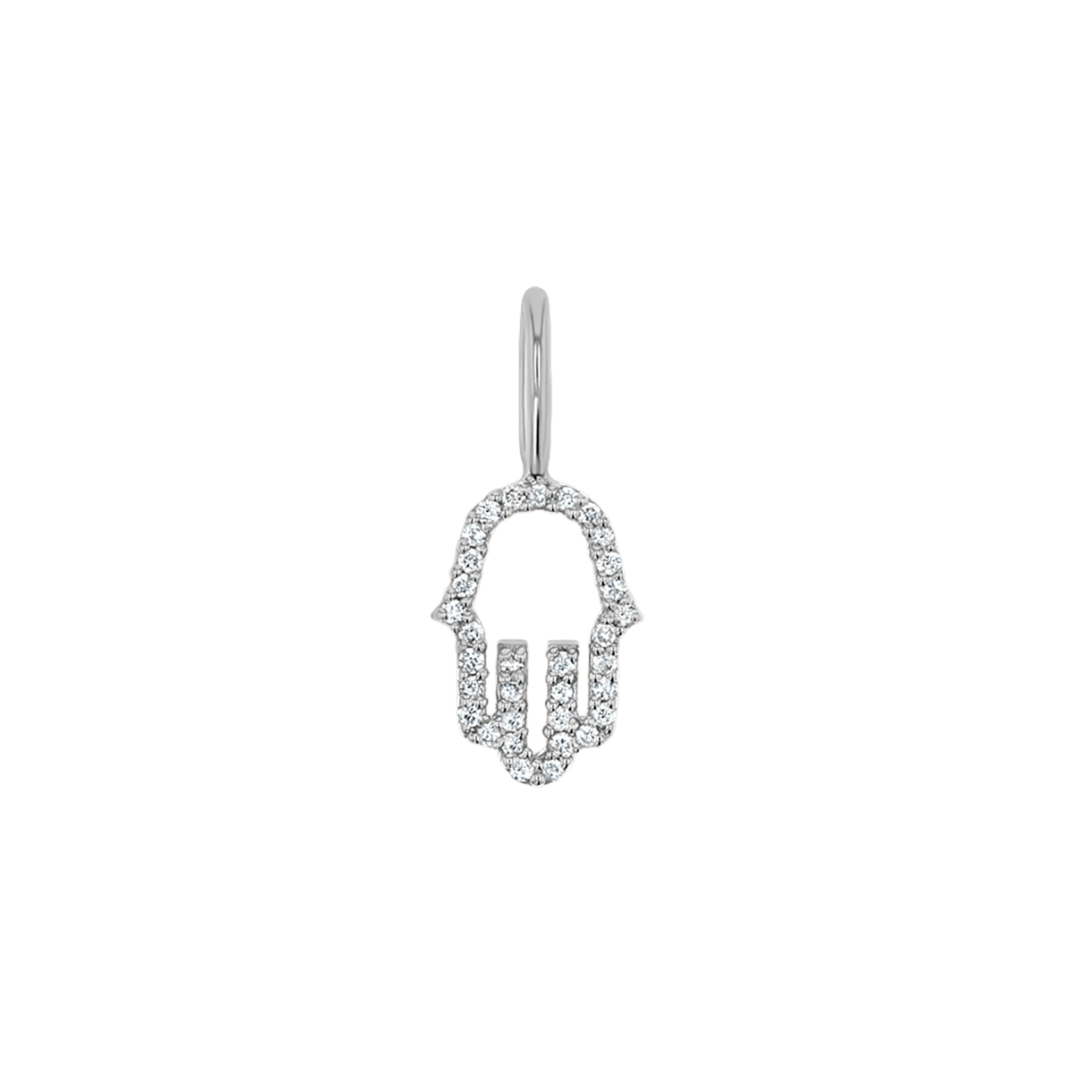 Petit Hamsa Diamond Charm - Lotus Diamond