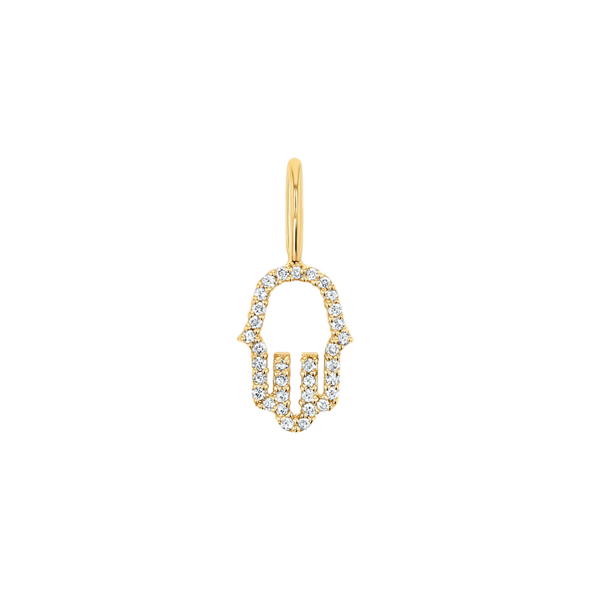 Petit Hamsa Diamond Charm - Lotus Diamond