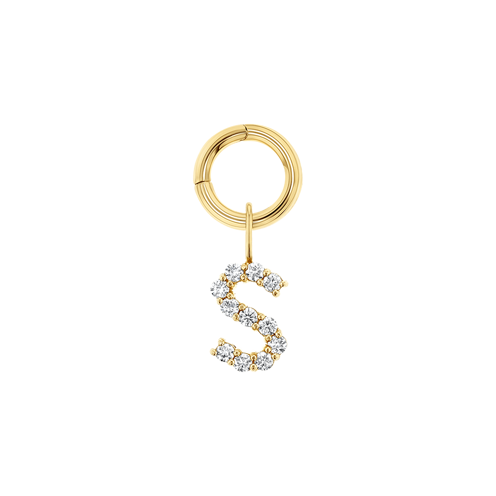 Petit Round Connector Charm Clasp - Lotus Diamond