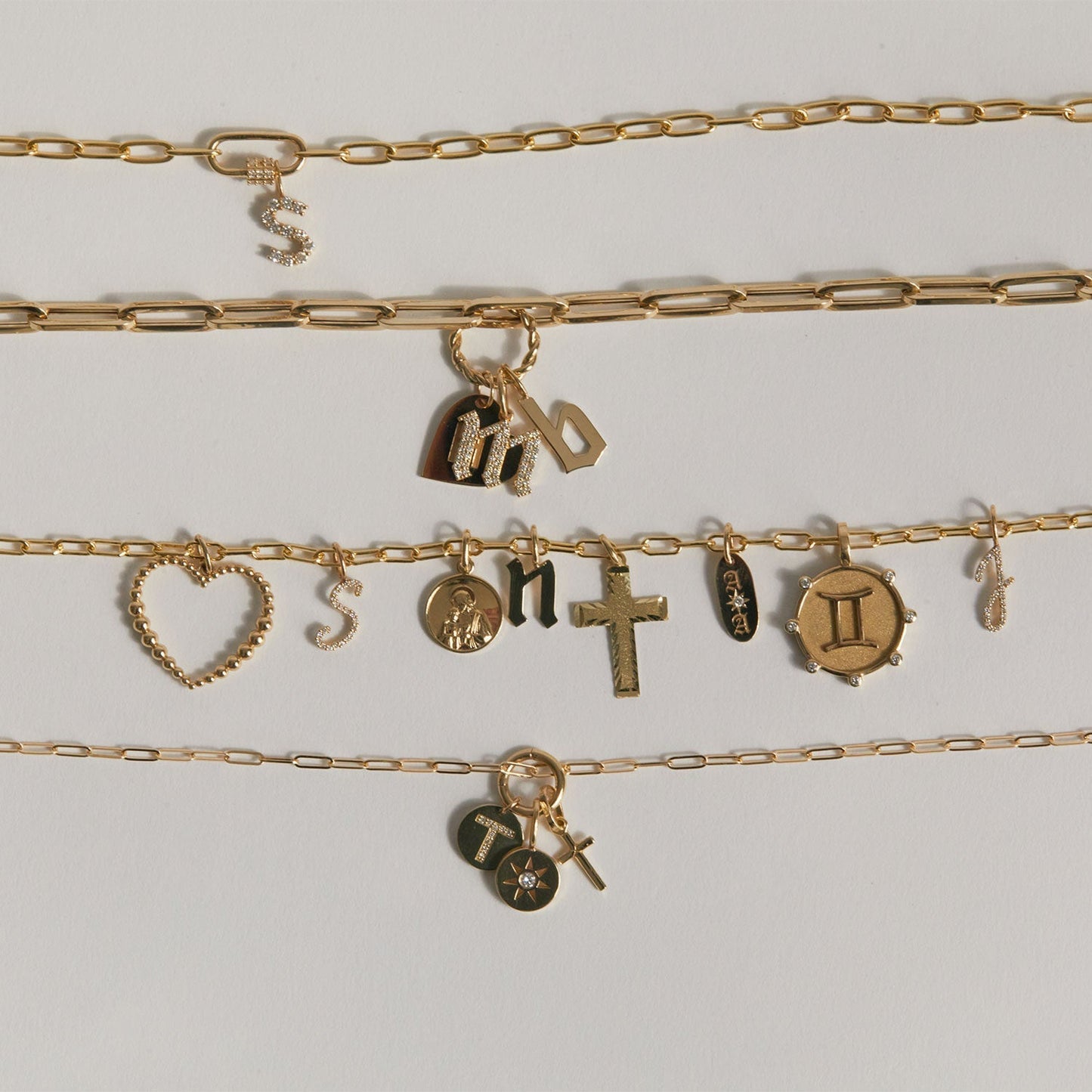 Petit Round Connector Charm Clasp - Lotus Diamond