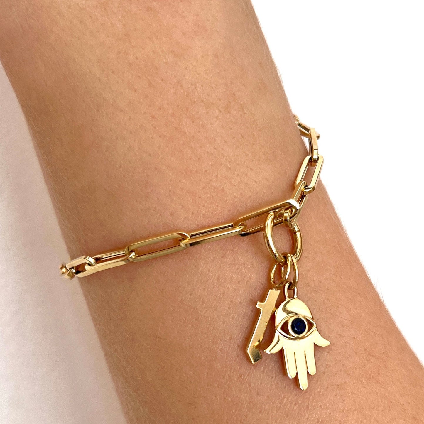 Petit Round Connector Charm Clasp - Lotus Diamond