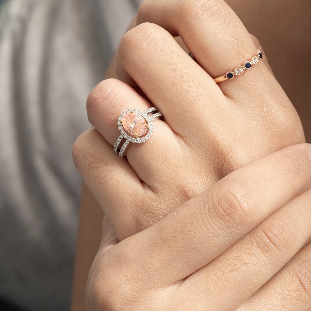 Pink Lab grown Diamond Ring 1.79 ctw - Lotus Diamond