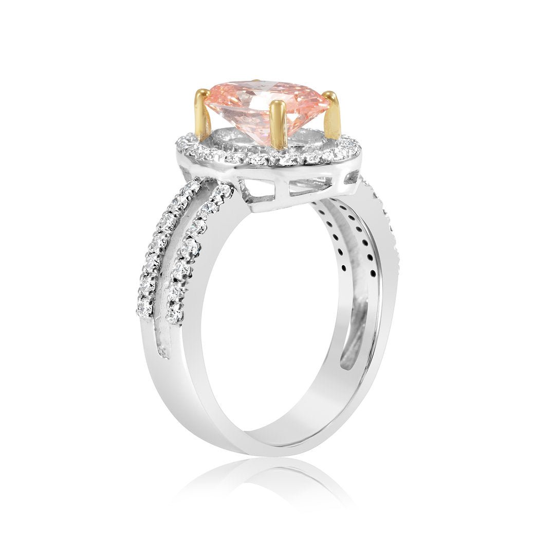 Pink Lab grown Diamond Ring 1.79 ctw - Lotus Diamond
