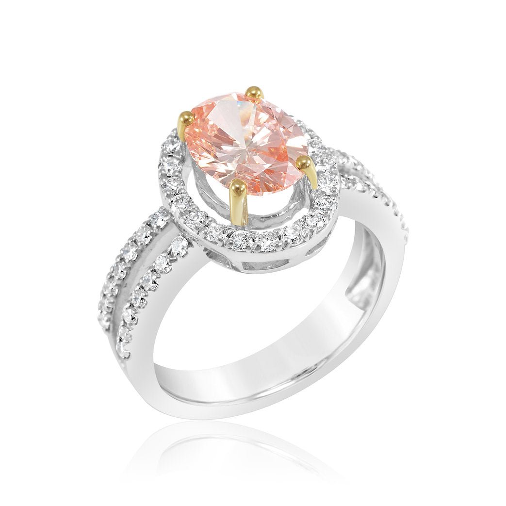 Pink Lab grown Diamond Ring 1.79 ctw - Lotus Diamond