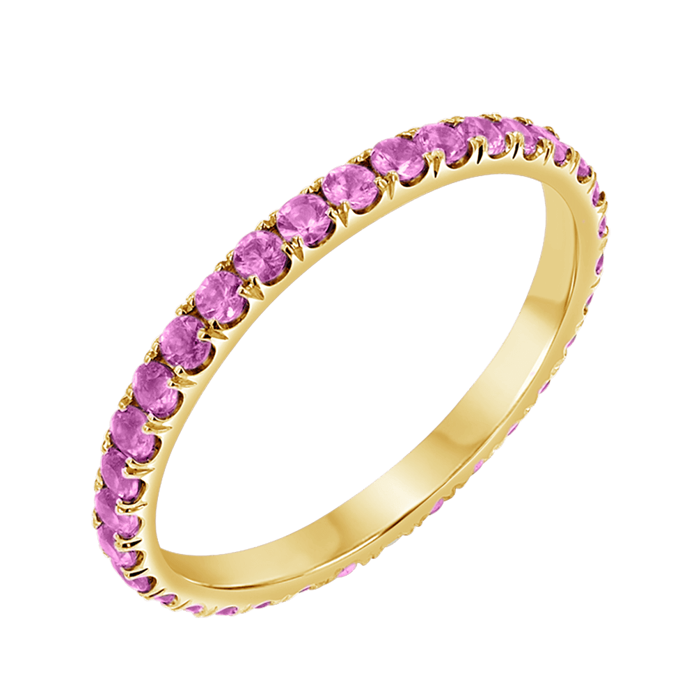 Pink Sapphire U Pave Band - Lotus Diamond
