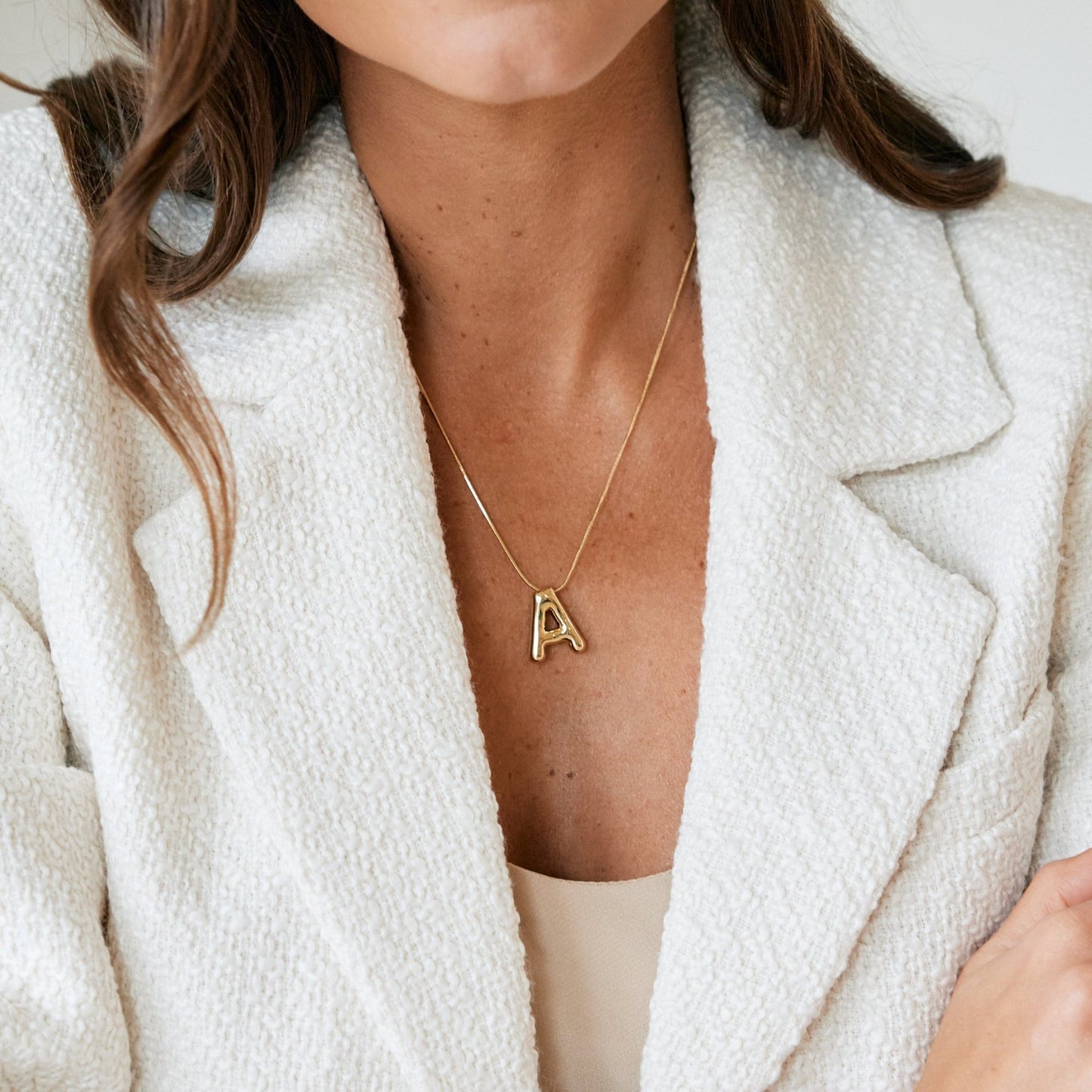 Pippa Bubble Initial Pendant - Lotus Diamond