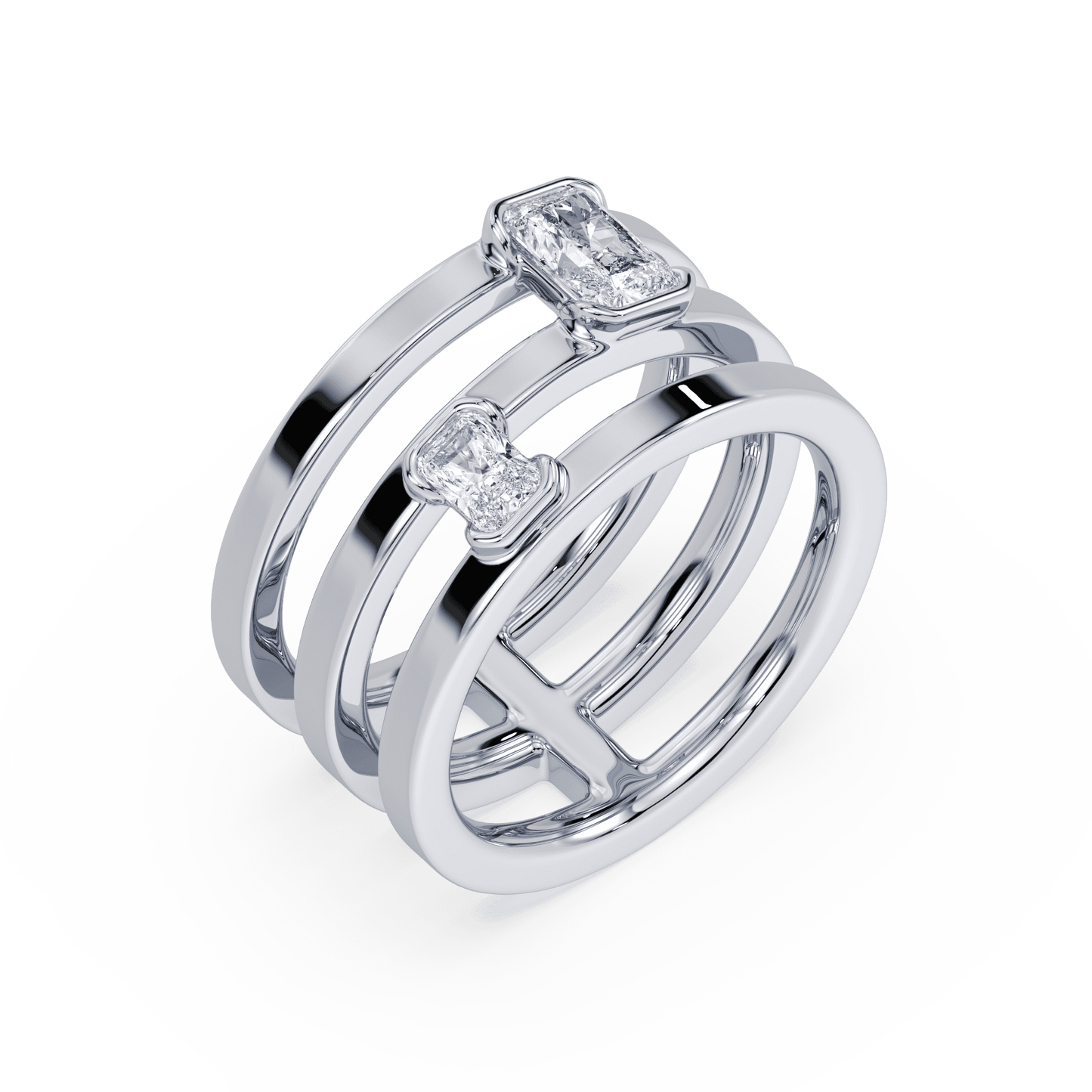 Portrait Radiant Toi et Moi Ring - Lotus Diamond