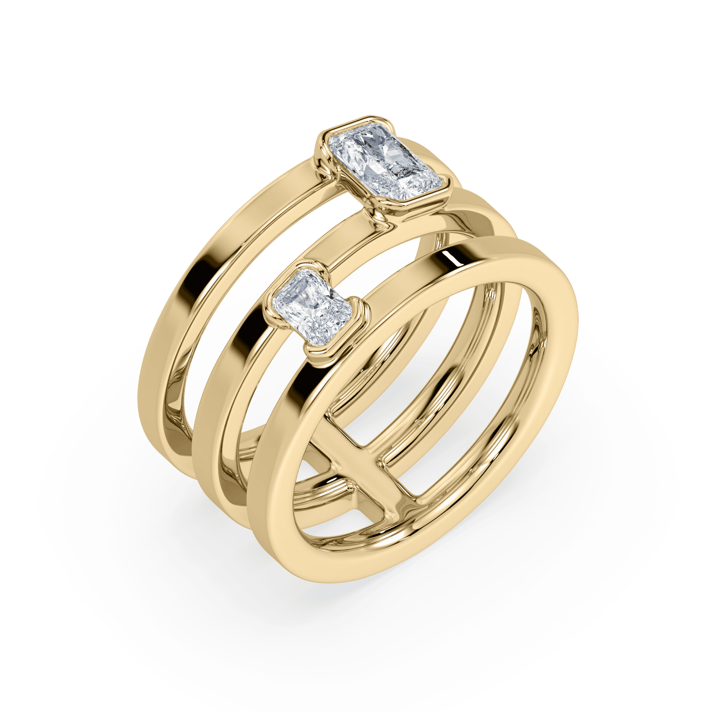 Portrait Radiant Toi et Moi Ring - Lotus Diamond