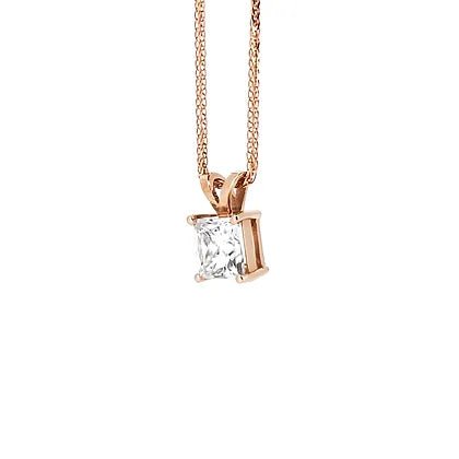 Princess - cut 18K diamond Pendant - Lotus Diamond
