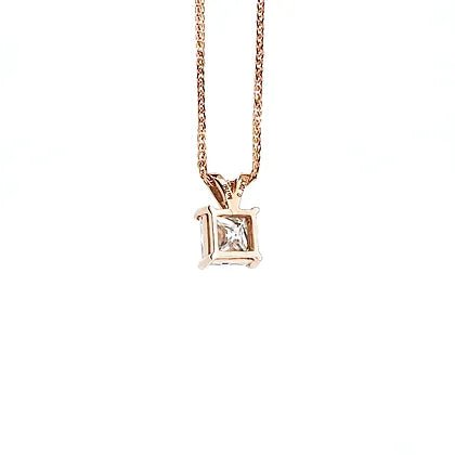 Princess - cut 18K diamond Pendant - Lotus Diamond