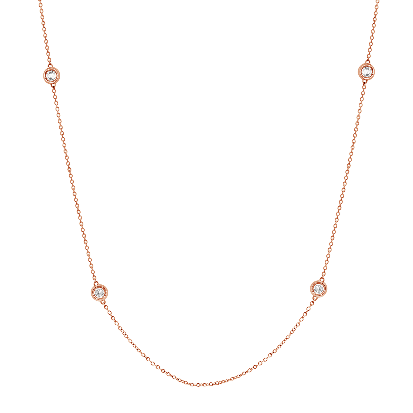 Quad Diamond Bezel Charm Chain - Lotus Diamond