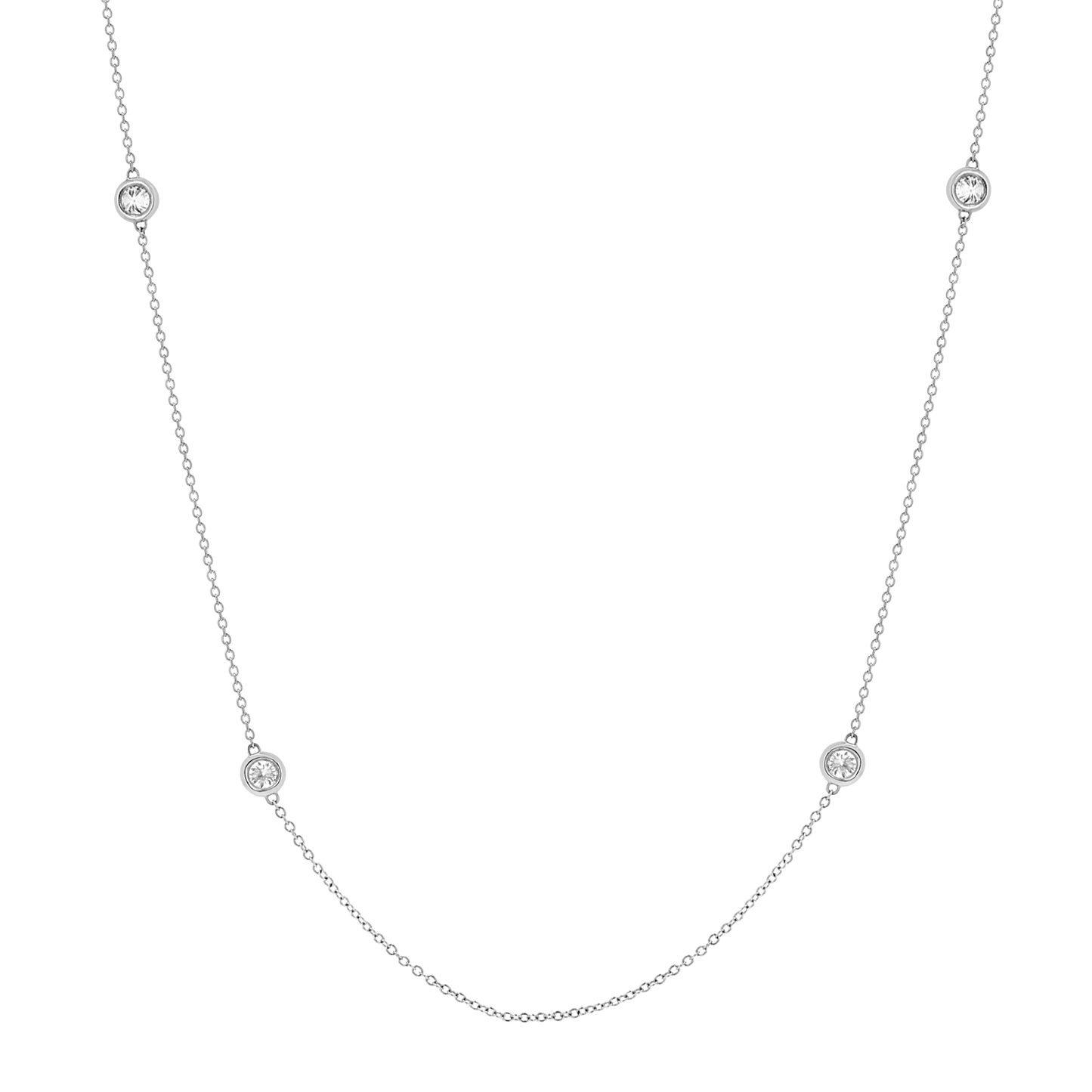 Quad Diamond Bezel Charm Chain - Lotus Diamond