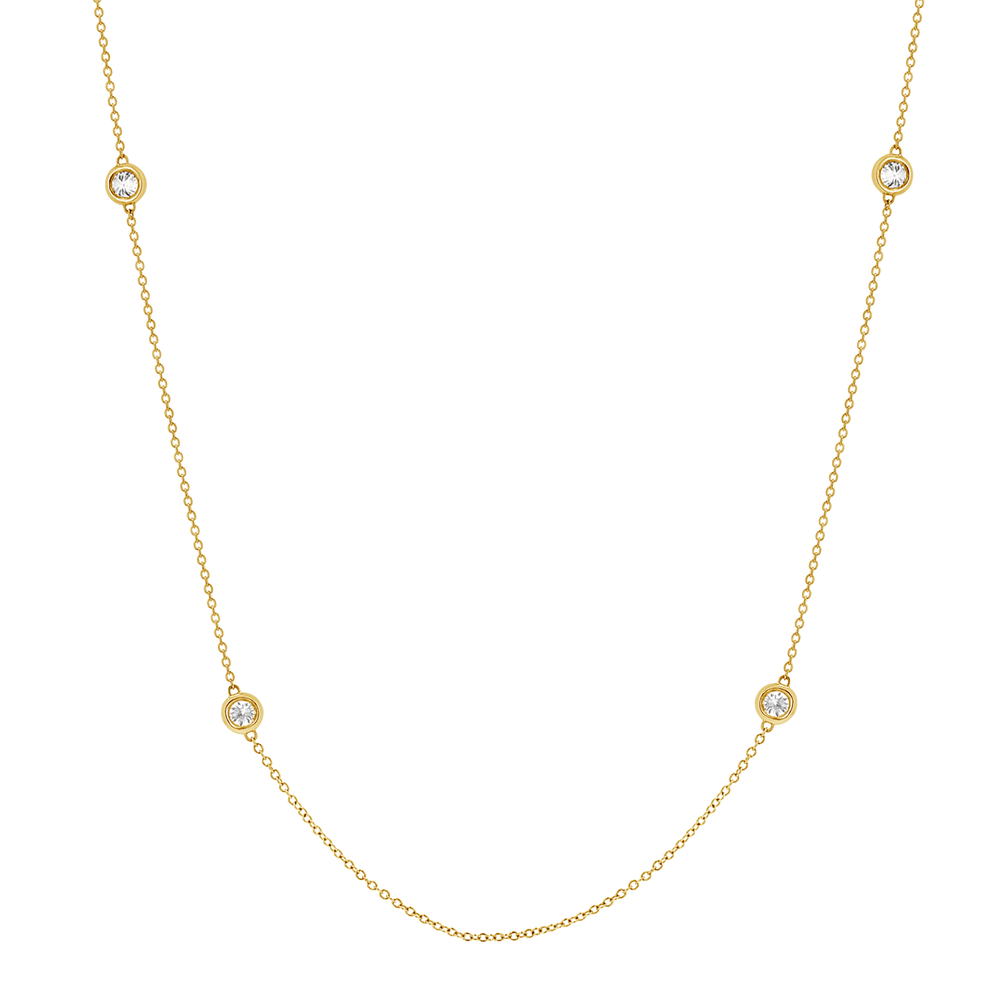 Quad Diamond Bezel Charm Chain - Lotus Diamond