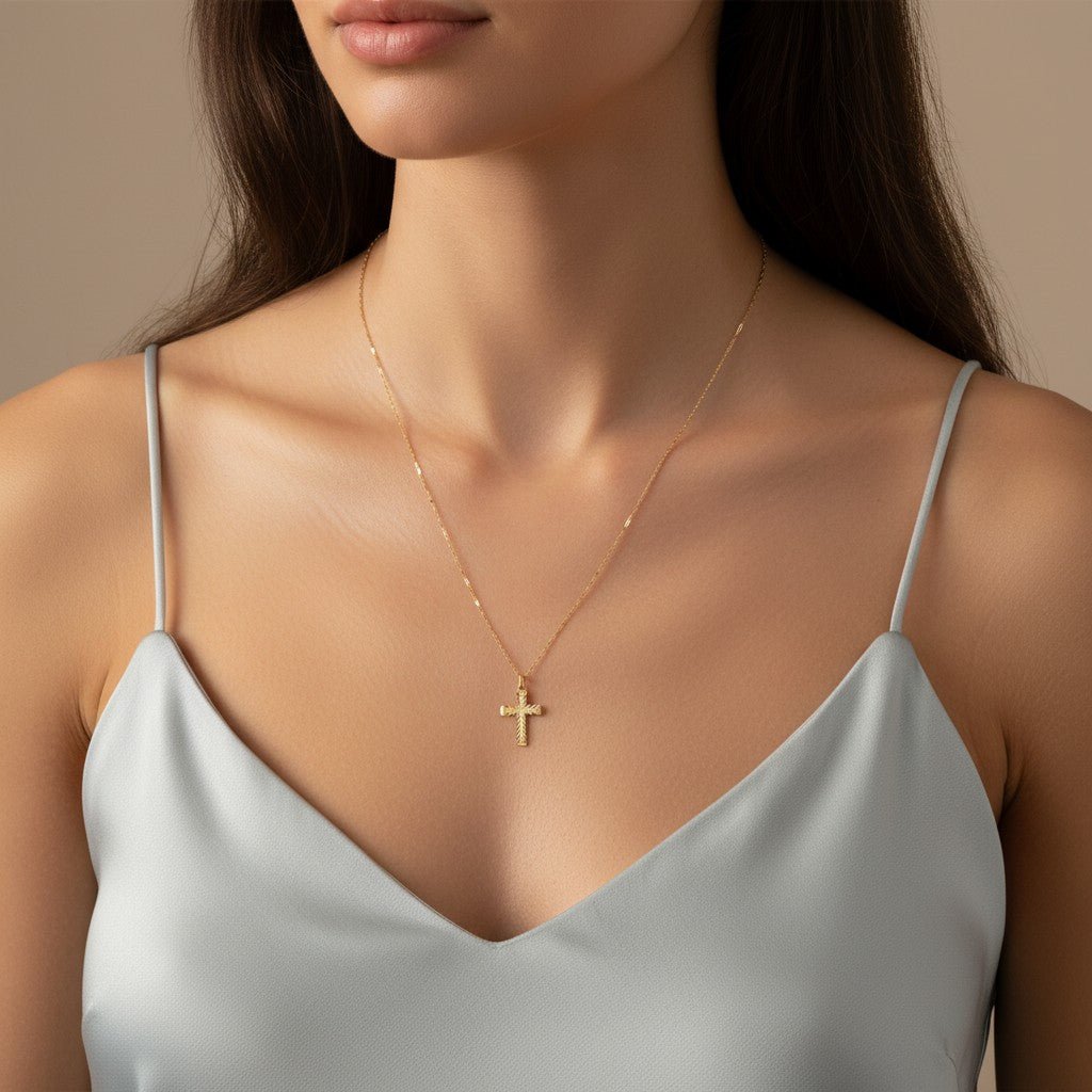 Reversible Cross Charm - Lotus Diamond