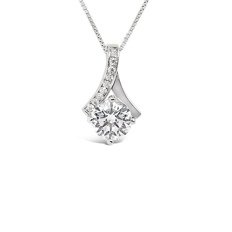 Ribbon diamond Pendant - Lotus Diamond