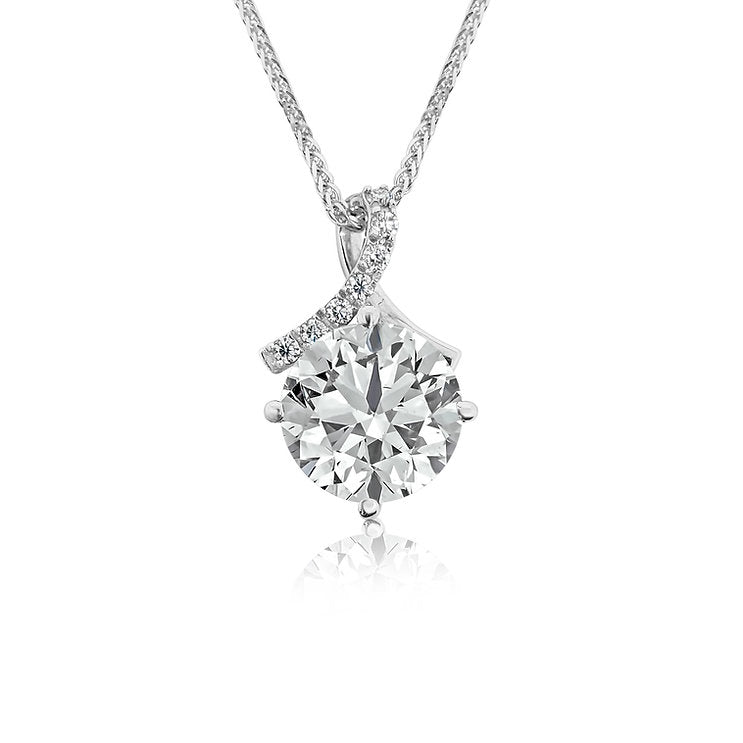 Ribbon diamond Pendant - Lotus Diamond