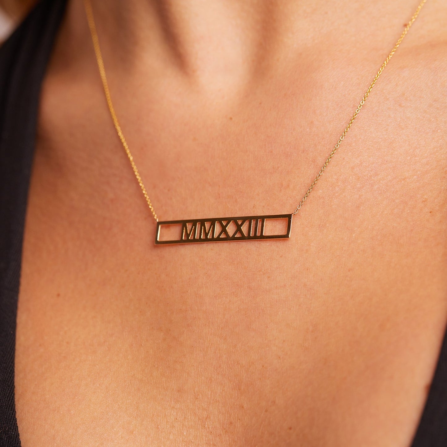 Roman Numeral Necklace - Lotus Diamond