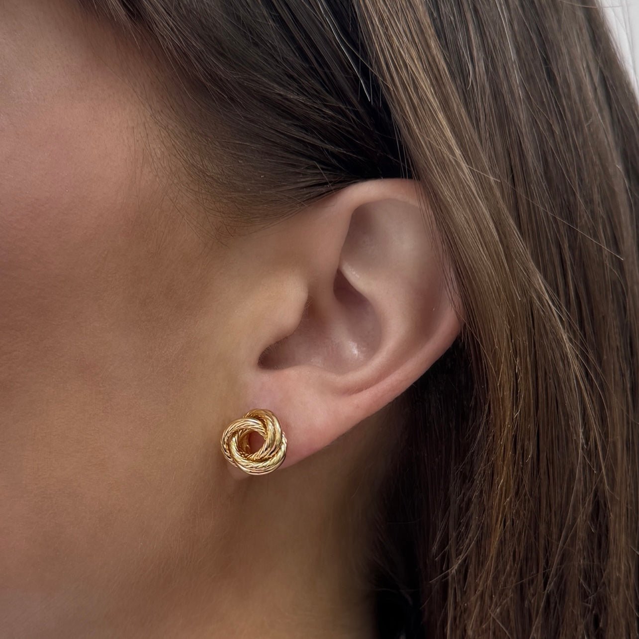 Rope Twist Love Knot Earrings - Lotus Diamond
