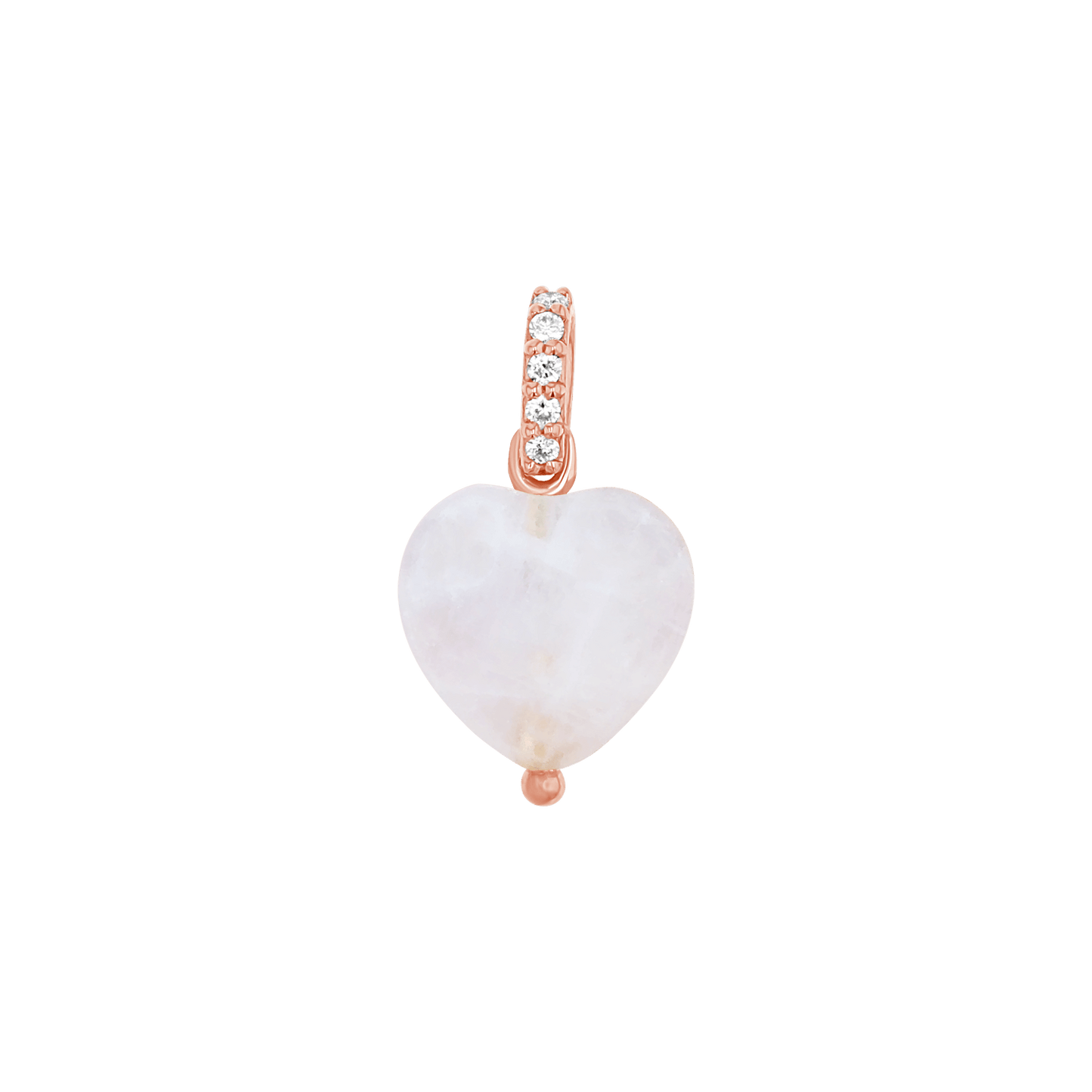 Rose Quartz Heart Charm - Lotus Diamond