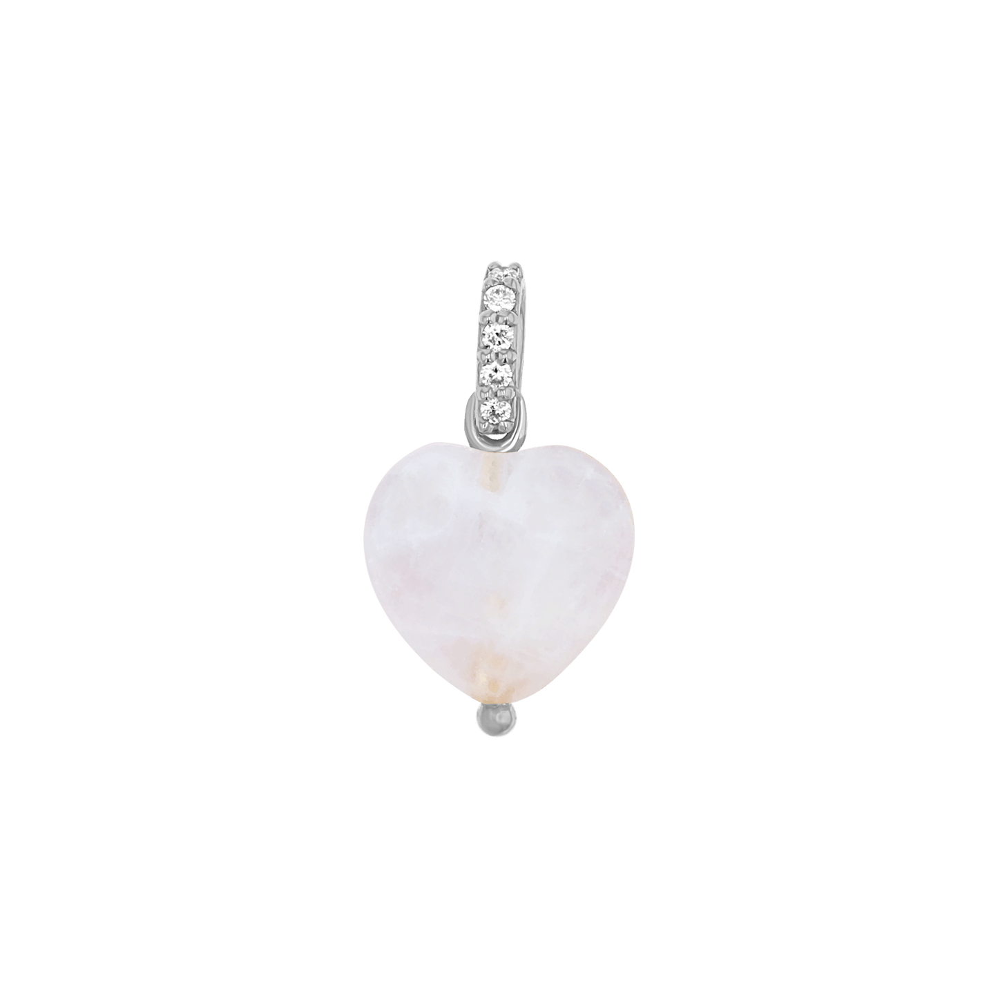 Rose Quartz Heart Charm - Lotus Diamond