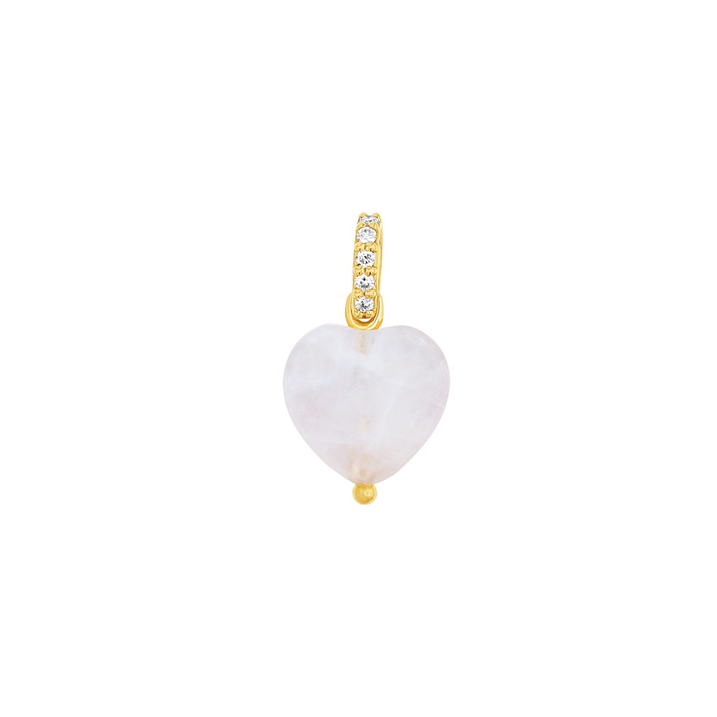 Rose Quartz Heart Charm - Lotus Diamond