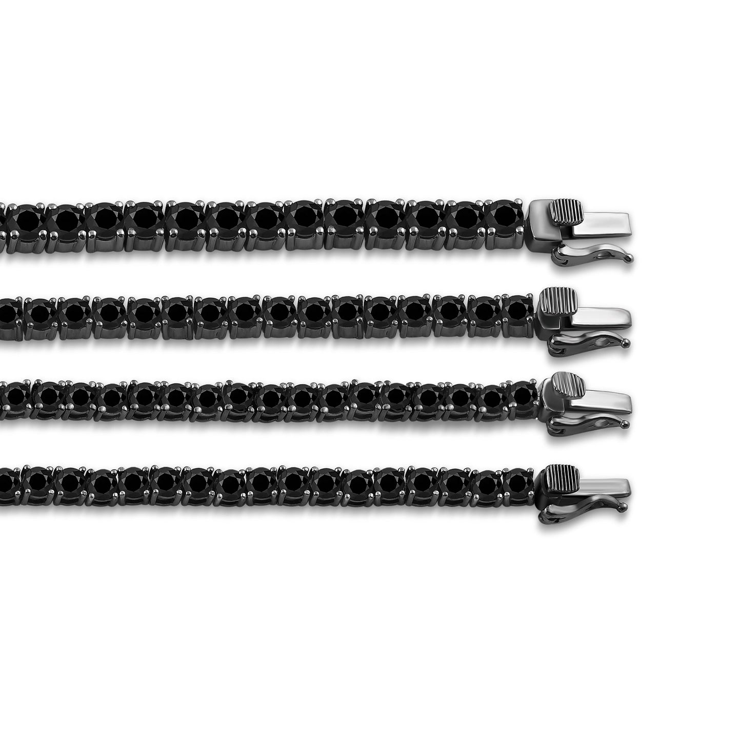 Round Black Diamond Tennis Bracelet - Lotus Diamond