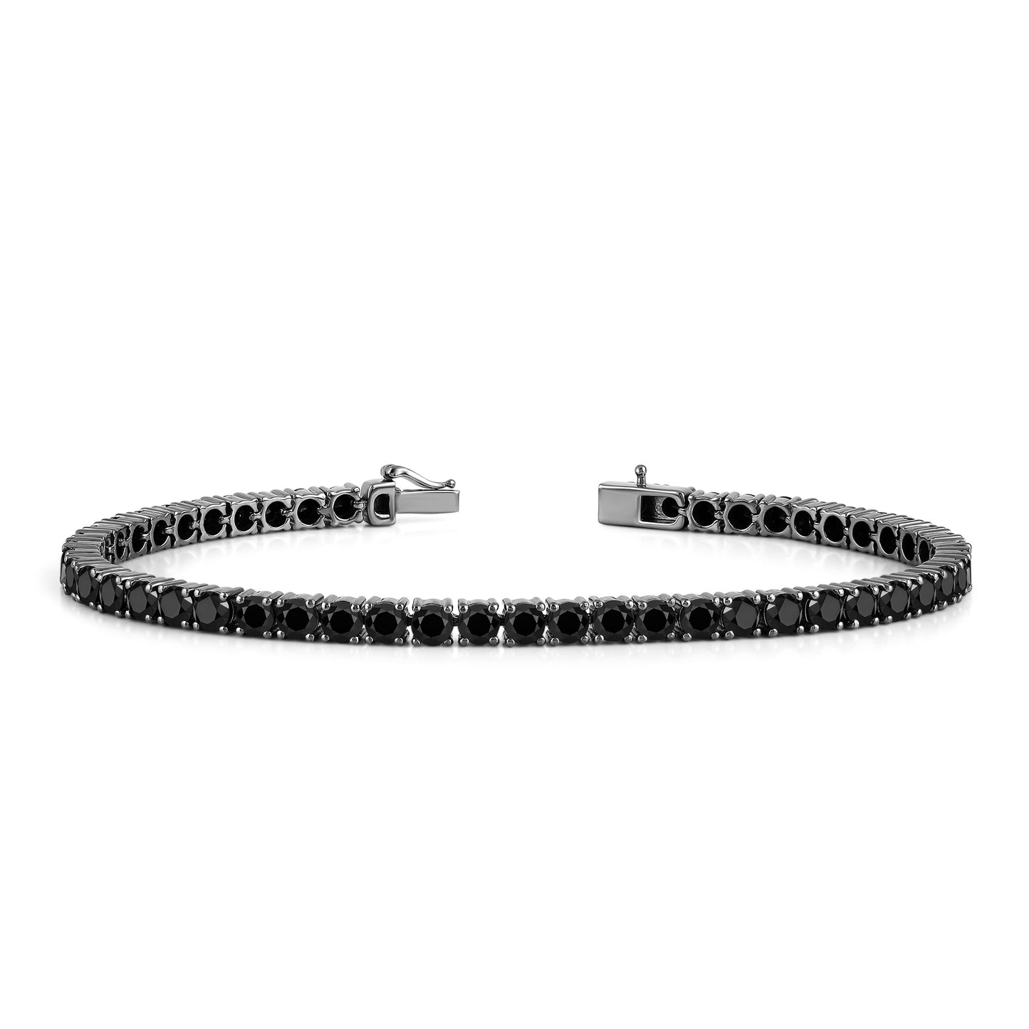 Round Black Diamond Tennis Bracelet - Lotus Diamond