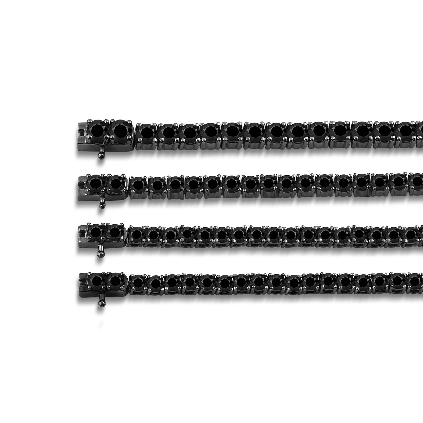 Round Black Diamond Tennis Bracelet - Lotus Diamond