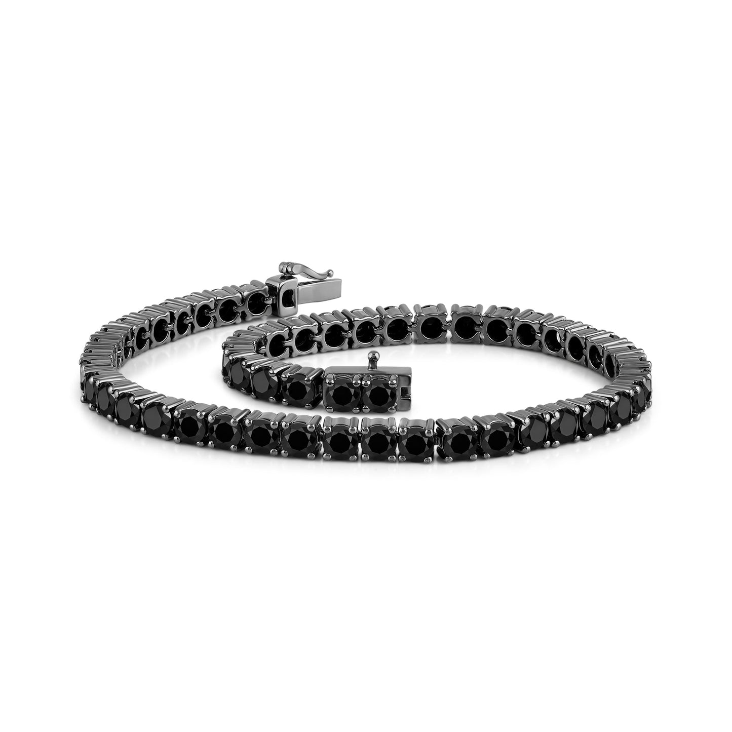 Round Black Diamond Tennis Bracelet - Lotus Diamond