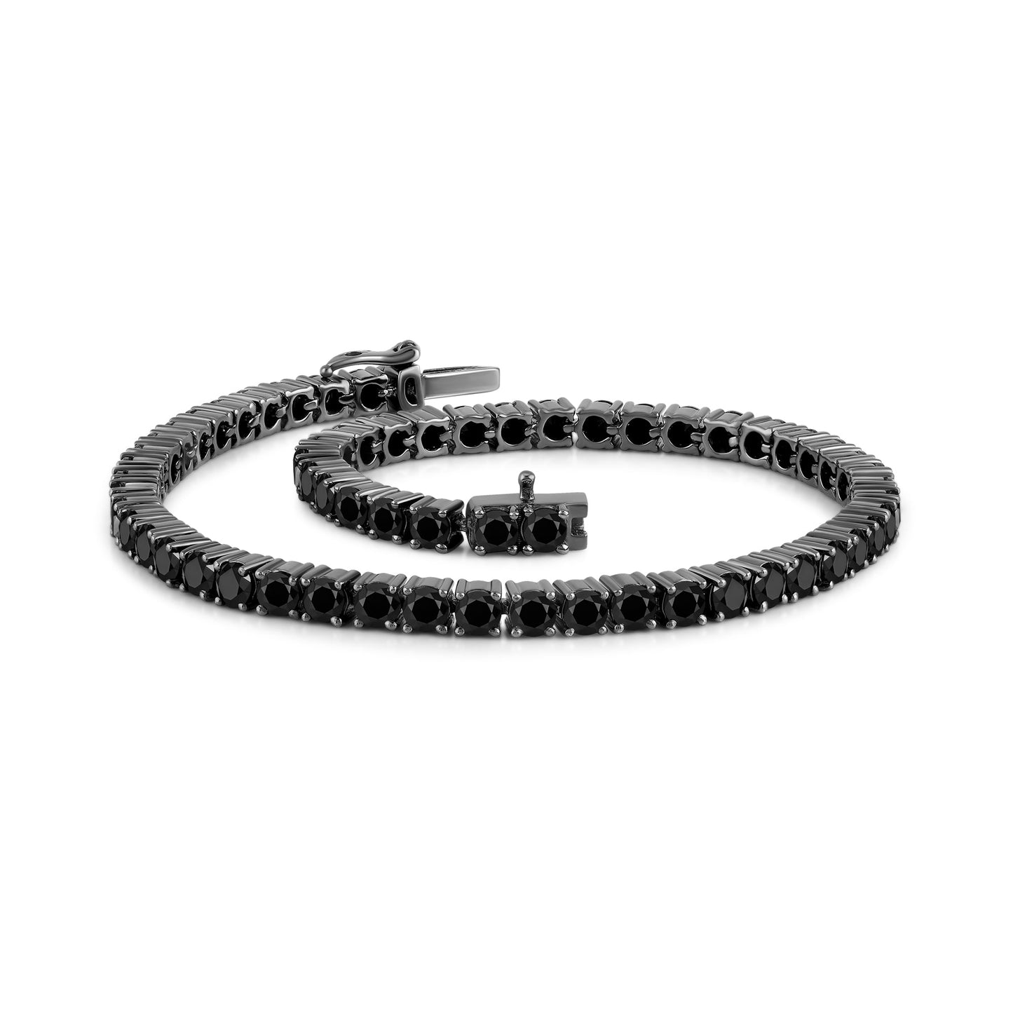 Round Black Diamond Tennis Bracelet - Lotus Diamond