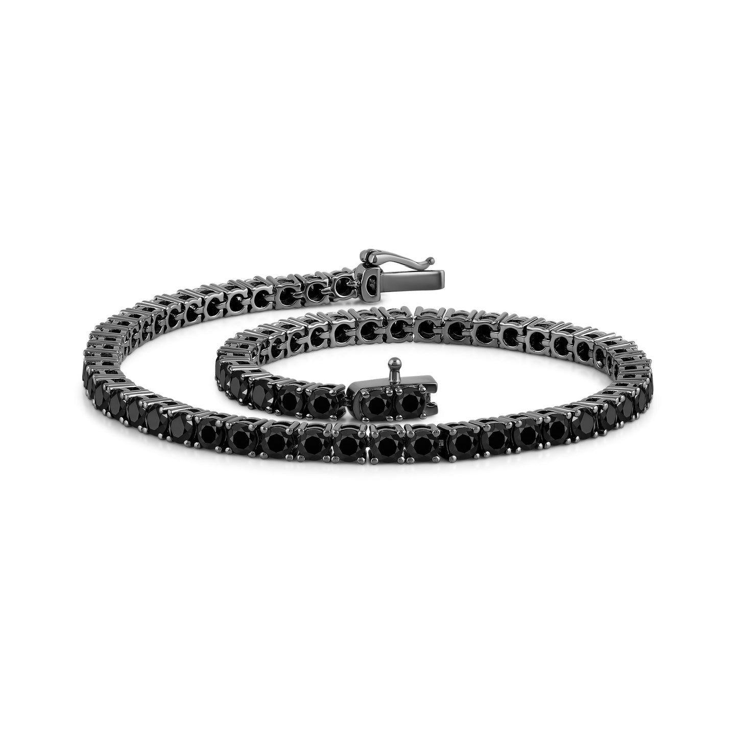 Round Black Diamond Tennis Bracelet - Lotus Diamond