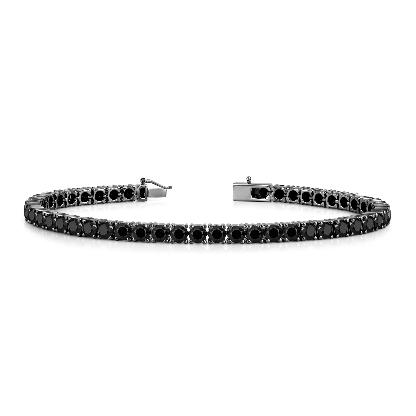 Round Black Diamond Tennis Bracelet - Lotus Diamond