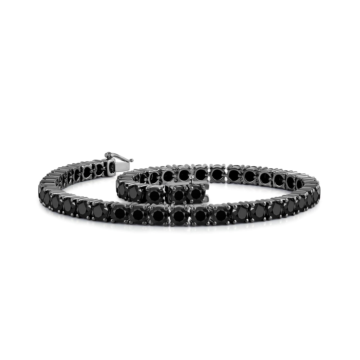 Round Black Diamond Tennis Bracelet - Lotus Diamond