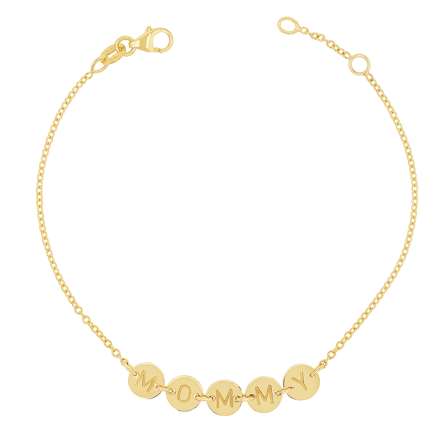 Round Bubble Name Bracelet - Lotus Diamond