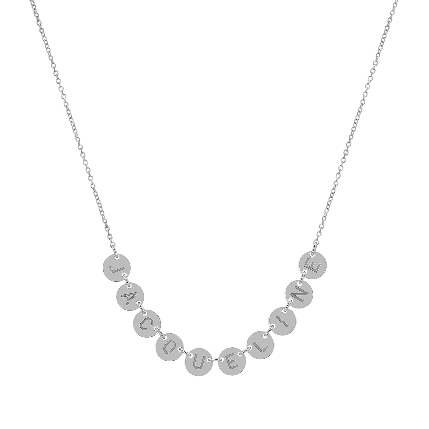 Round Bubble Name Necklace - Lotus Diamond