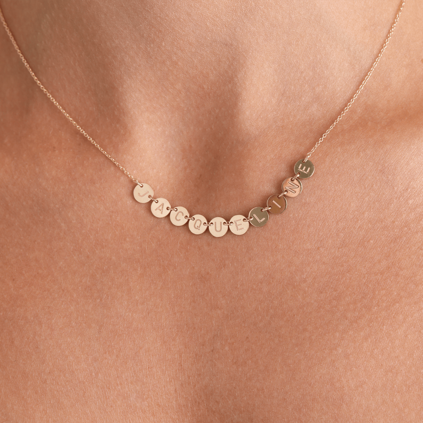 Round Bubble Name Necklace - Lotus Diamond