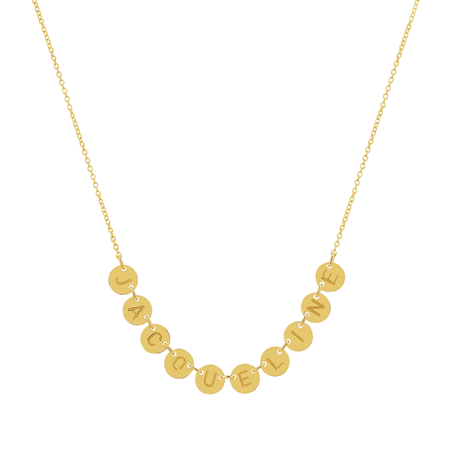 Round Bubble Name Necklace - Lotus Diamond