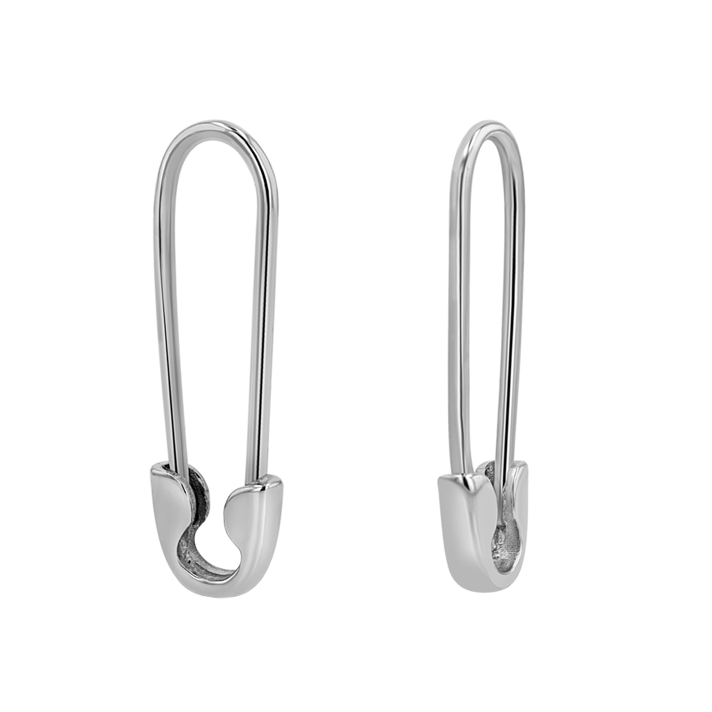Safety Pin Earrings - Lotus Diamond