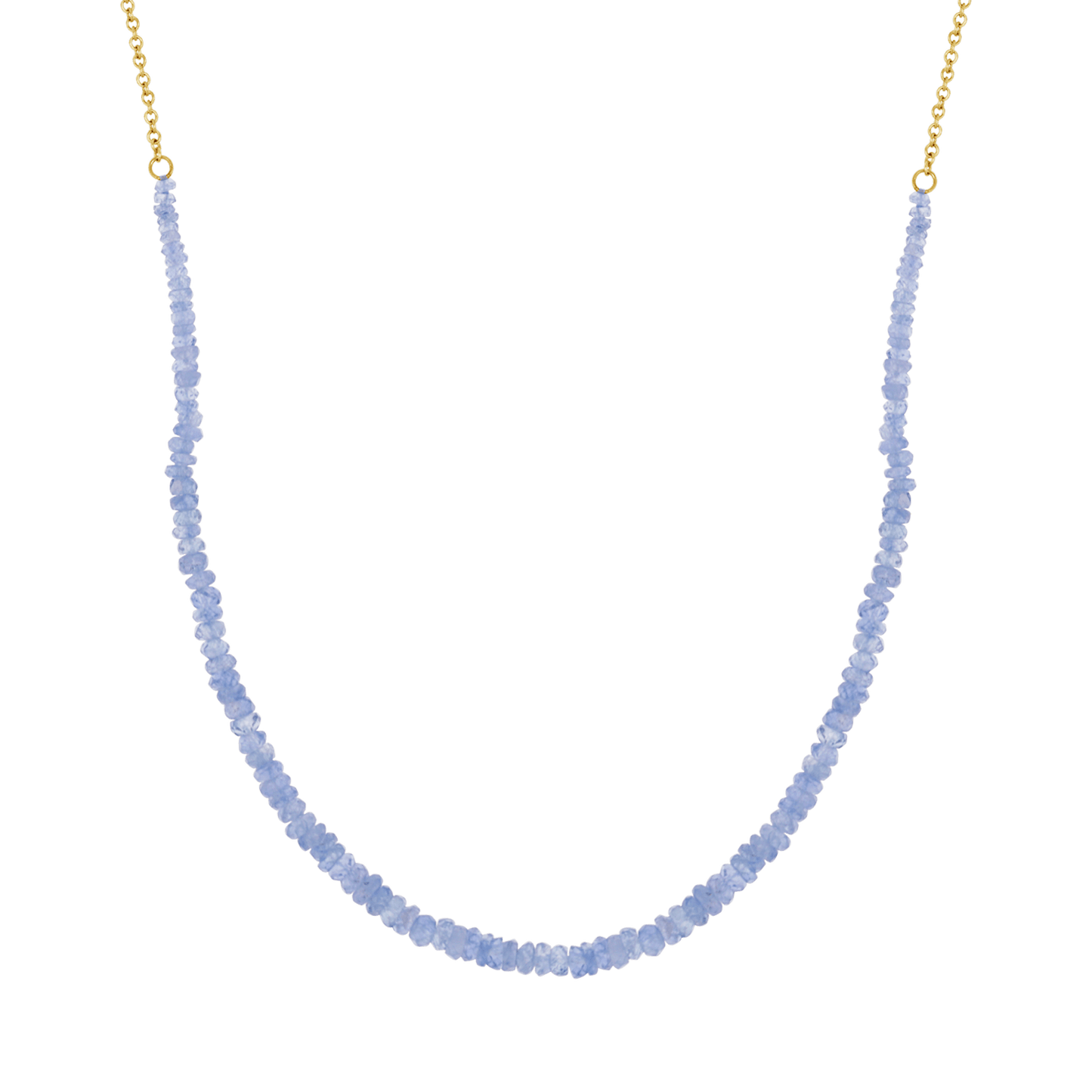 Sapphire and Gold Bead Strand Necklace - Lotus Diamond