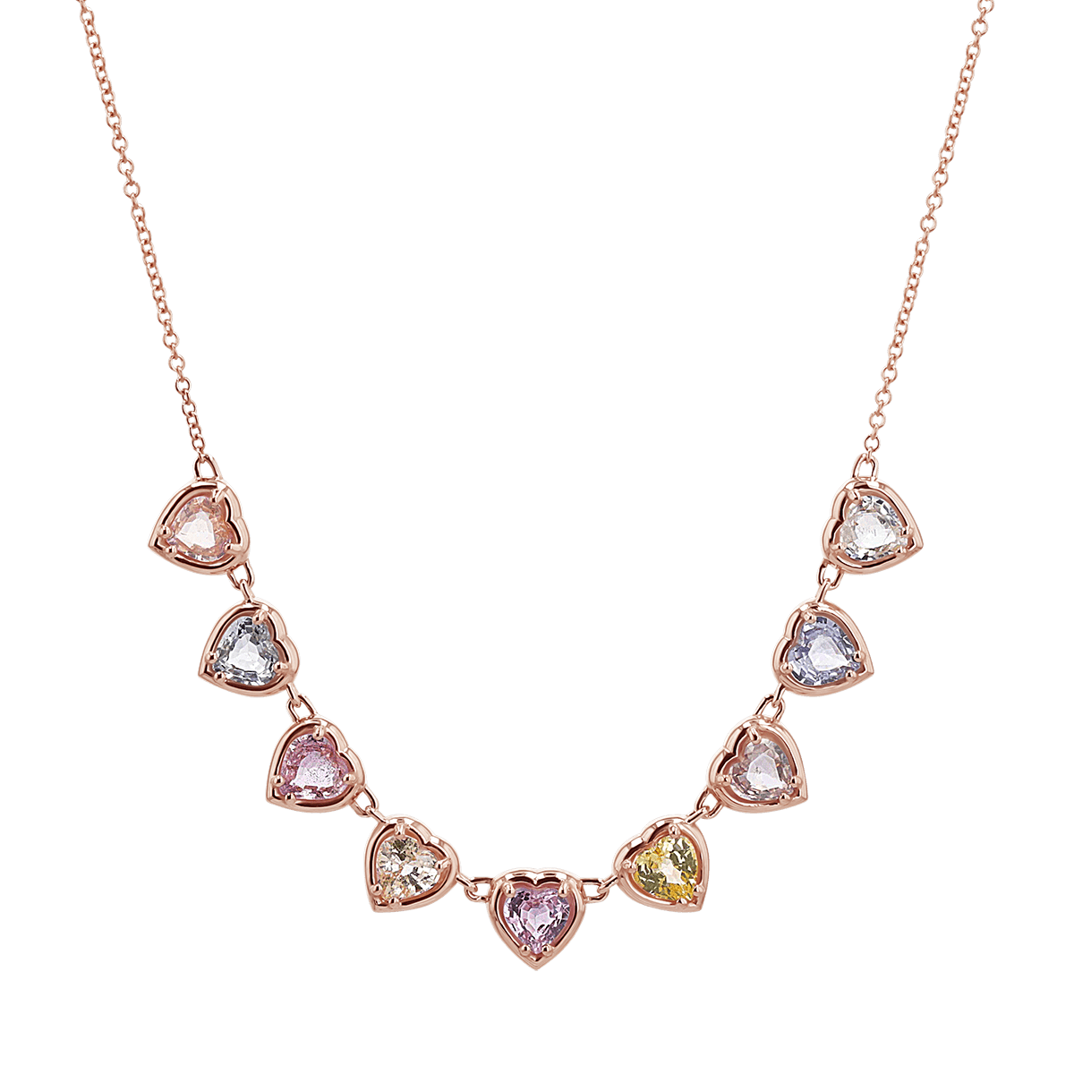 Sapphire Heart Strand Necklace - Lotus Diamond