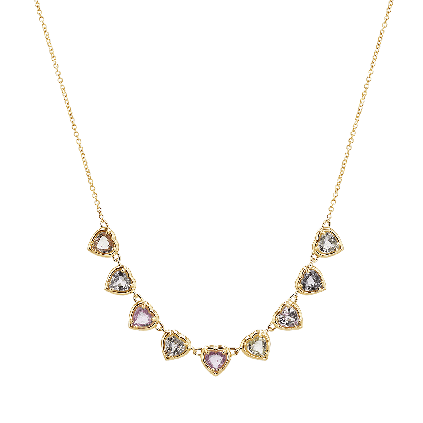 Sapphire Heart Strand Necklace - Lotus Diamond
