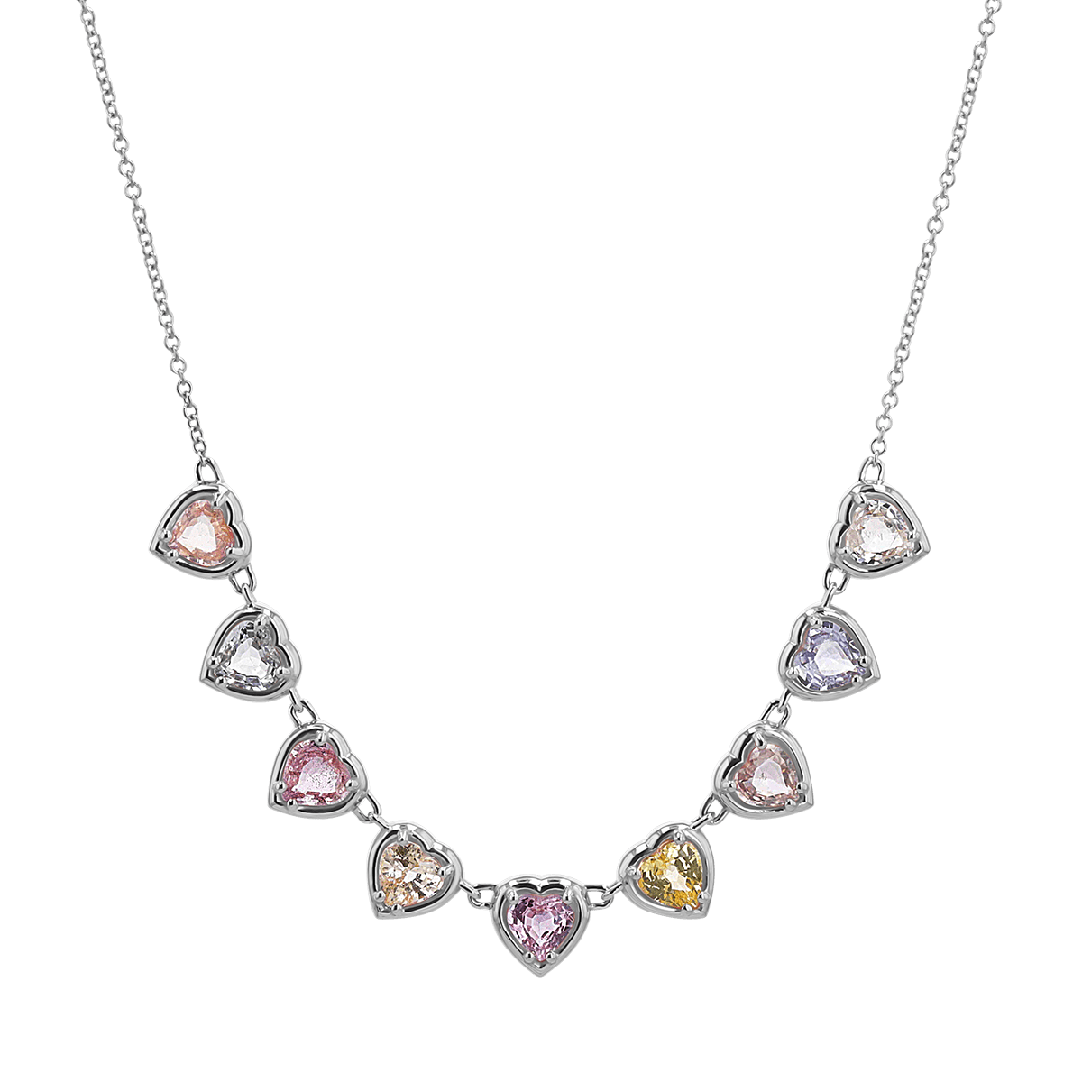 Sapphire Heart Strand Necklace - Lotus Diamond