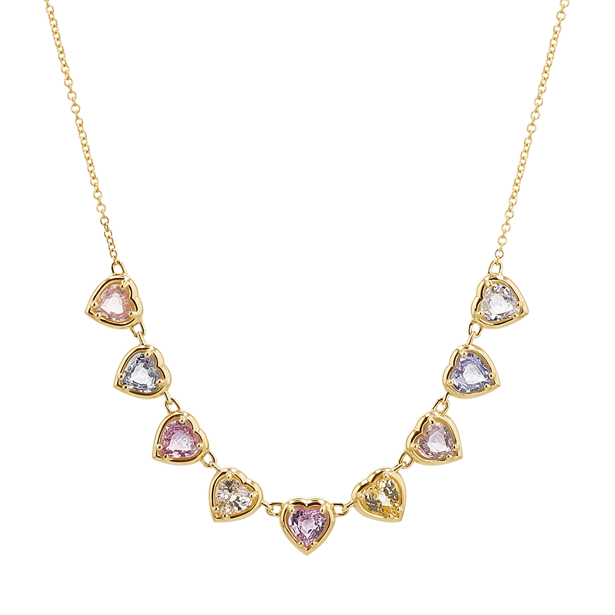 Sapphire Heart Strand Necklace - Lotus Diamond