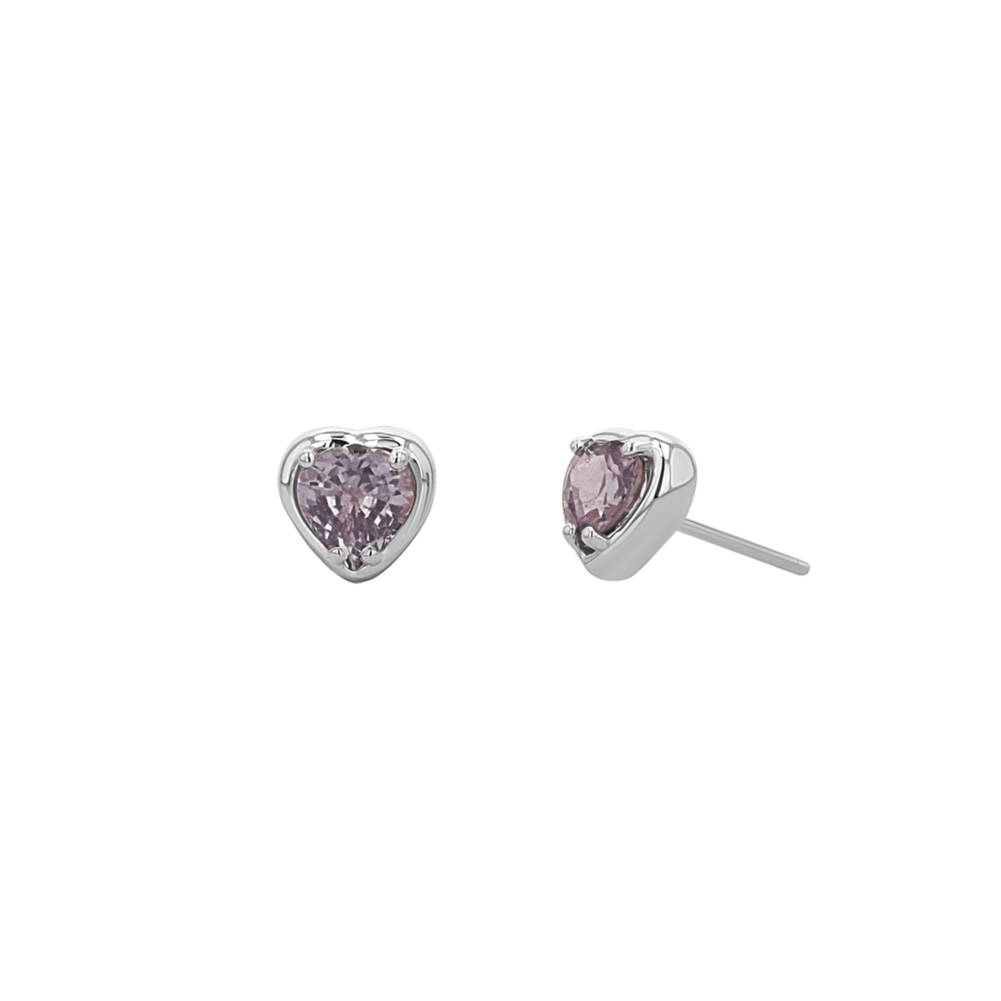 Sapphire Heart Stud Earrings - Lotus Diamond