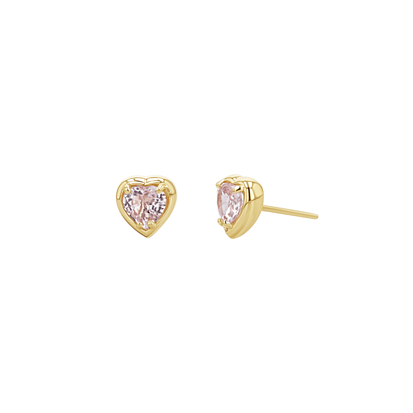 Sapphire Heart Stud Earrings - Lotus Diamond