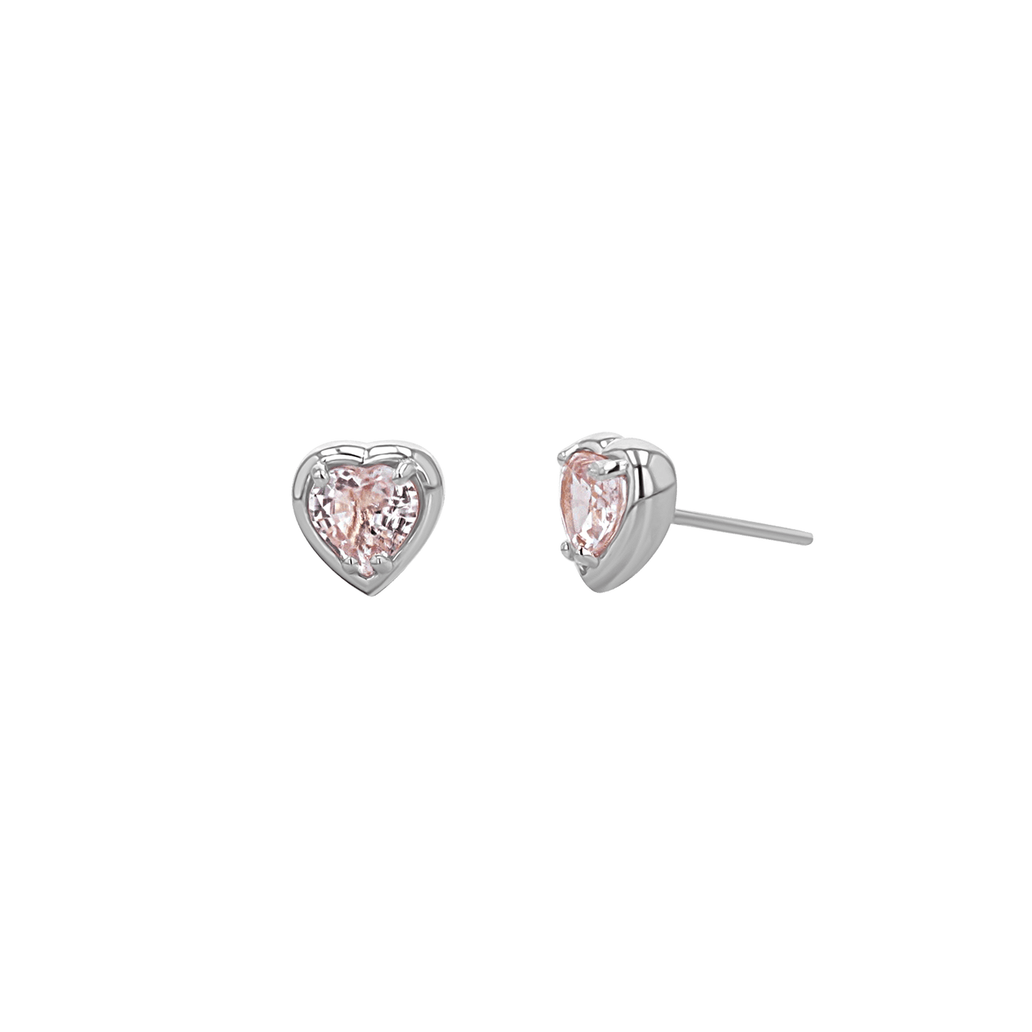 Sapphire Heart Stud Earrings - Lotus Diamond