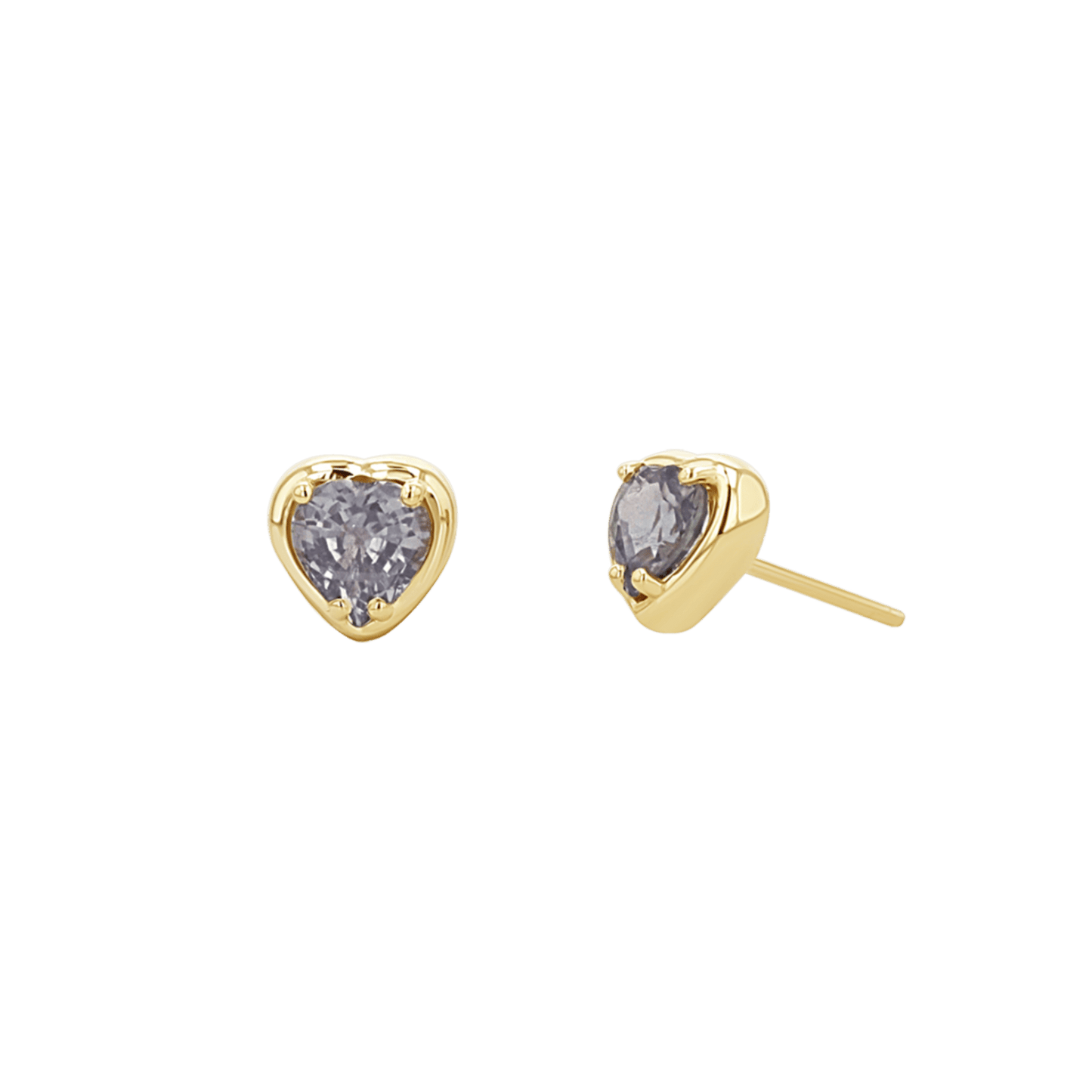 Sapphire Heart Stud Earrings - Lotus Diamond