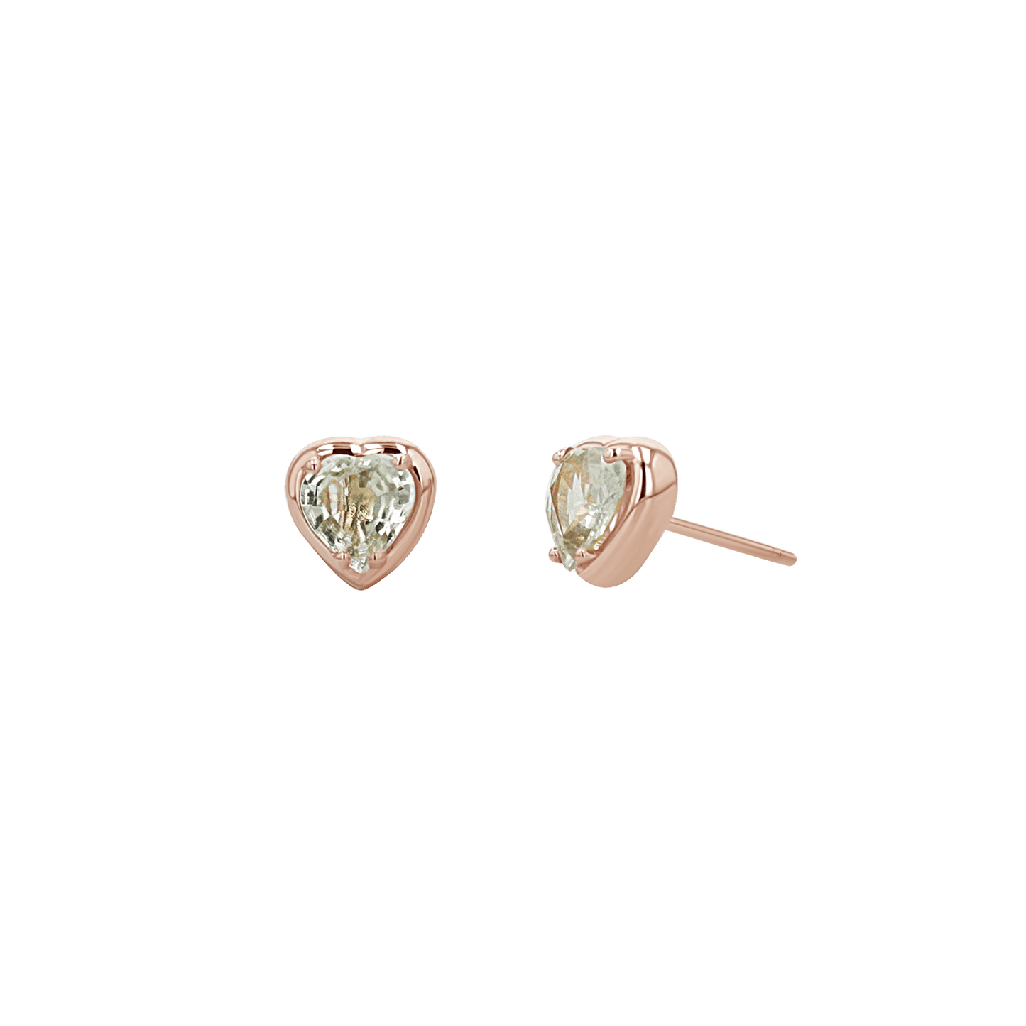 Sapphire Heart Stud Earrings - Lotus Diamond