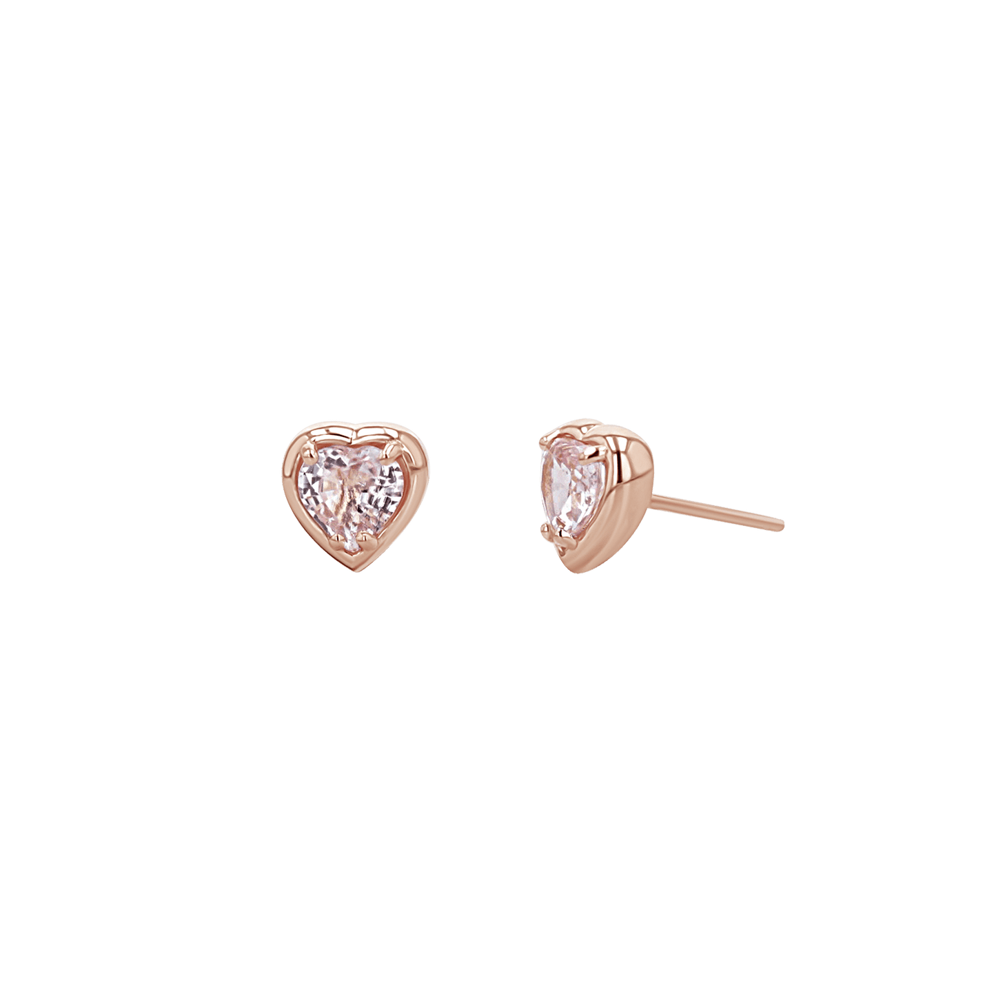 Sapphire Heart Stud Earrings - Lotus Diamond