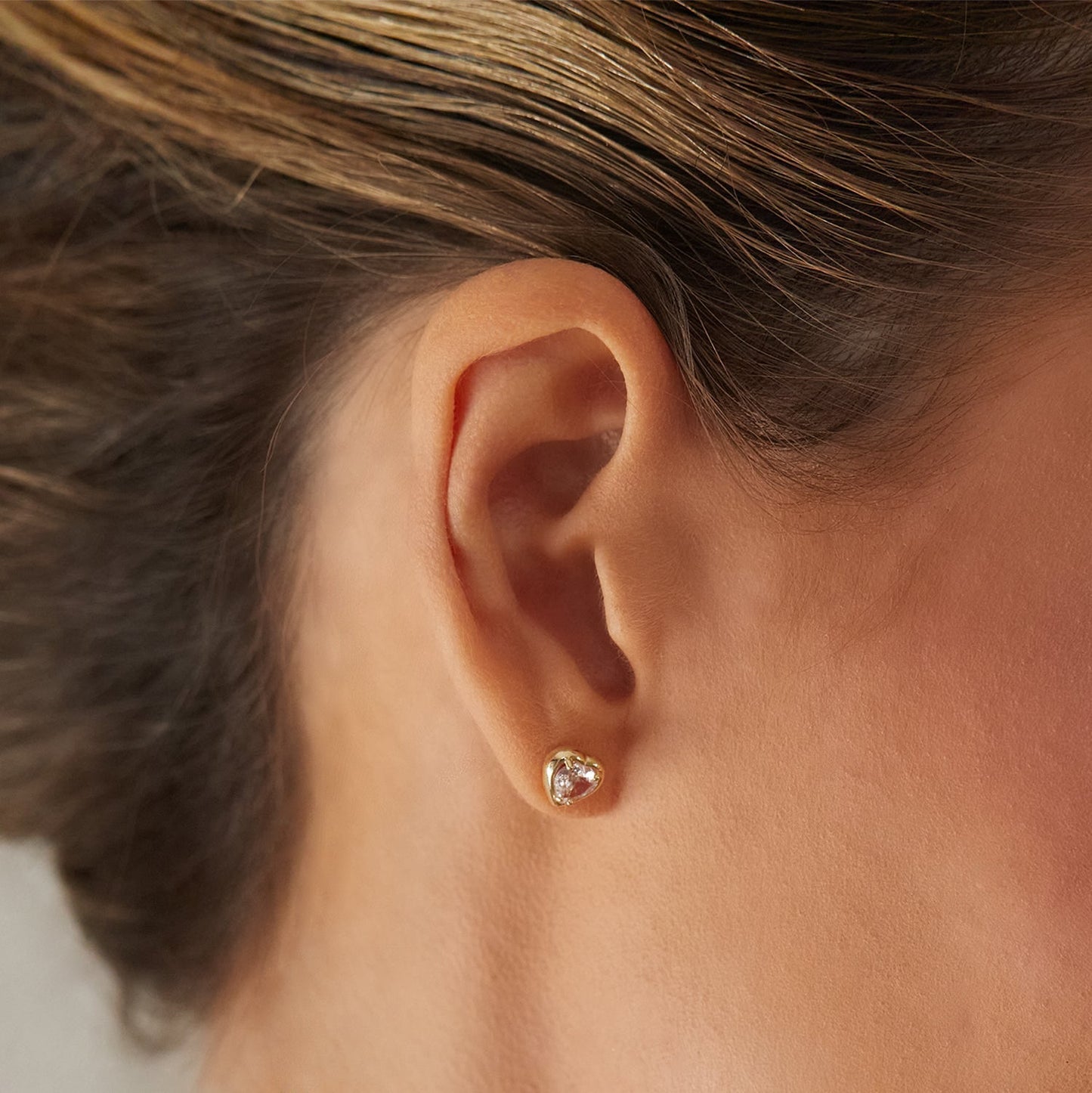 Sapphire Heart Stud Earrings - Lotus Diamond